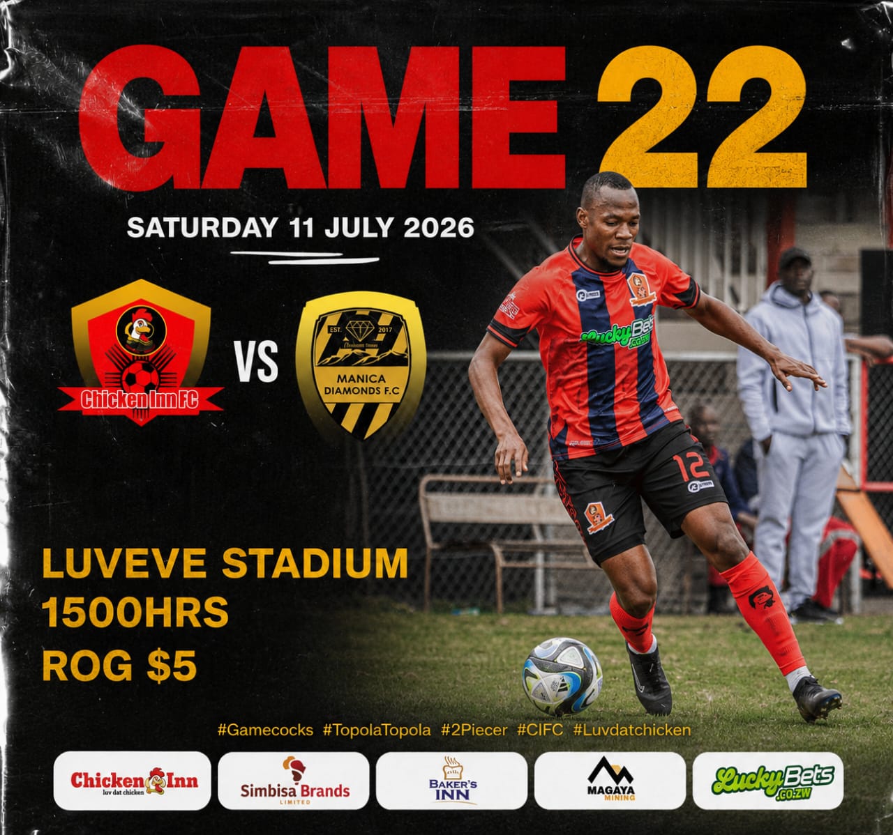 Chicken Inn FC Ready for Manica Diamonds Challenge as Gamecocks Target Strong Response at Luveve Stadium